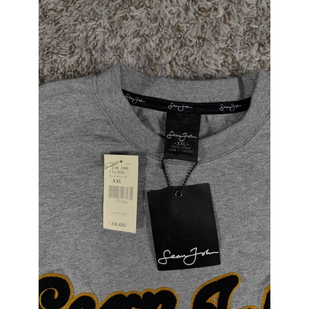 Vintage Y2K Sean John XXL Embroidered Logo Long Sleeve Tee Hip Hop Skate Gray - Picture 5 of 13